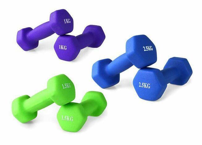 Zestaw 6 ciężarków żeliwnych w walizce 10kg