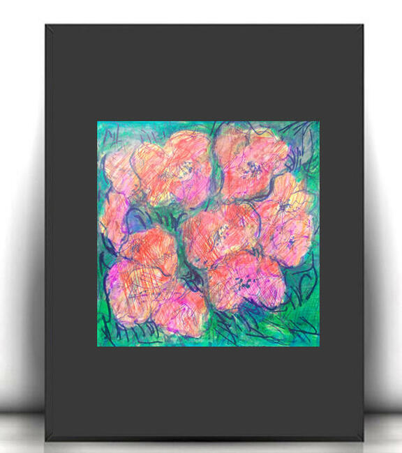 łąka rysunek A4, kolorowy obrazek 21x30
