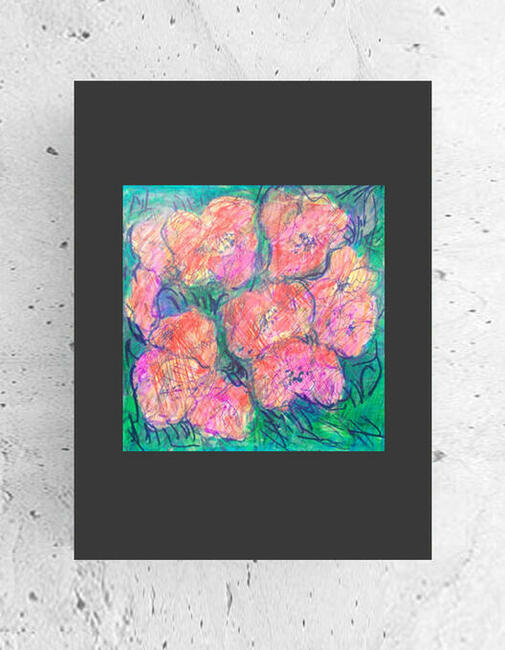 łąka rysunek A4, kolorowy obrazek 21x30