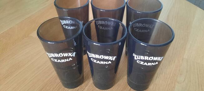 kieliszki 6 sztuk żubrówka czarna NOWE - real foto