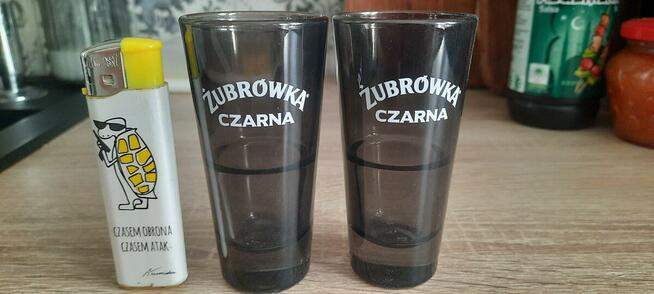 kieliszki 6 sztuk żubrówka czarna NOWE - real foto