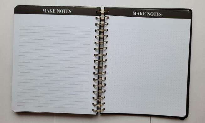 Czarny planer pikowany organizer osobisty