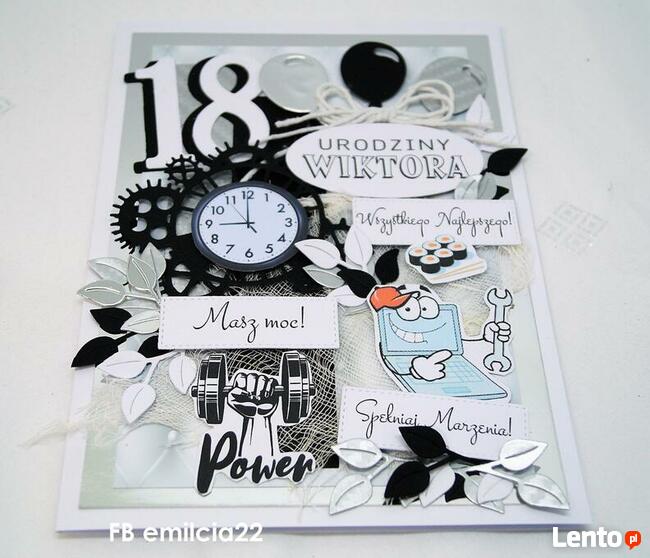 Spersonalizowana kartka z życzeniami z okazji 18 urodzin
