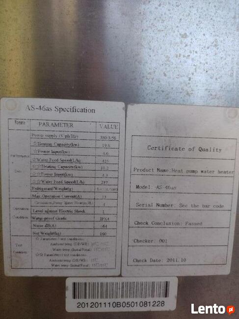 Pompa Powietrze –Woda moc grzewcza 19,8 kW