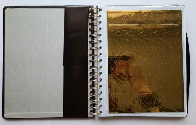 Czarny planer pikowany organizer osobisty