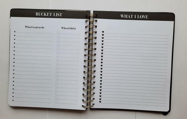 Czarny planer pikowany organizer osobisty