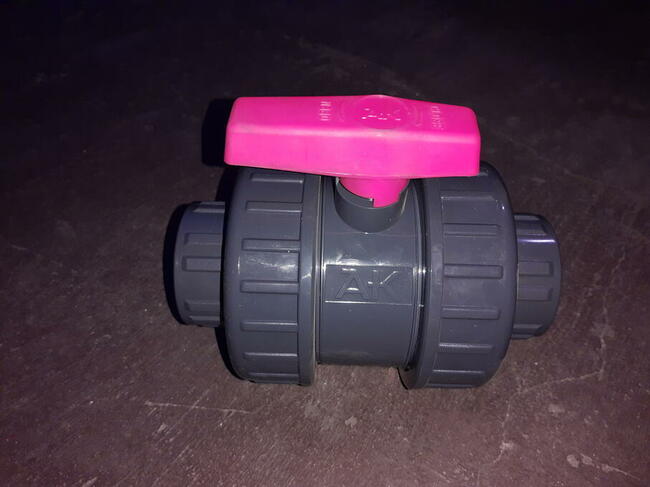 Zawór kulowy PCV fi 75 mm, KW-KW. Nowy