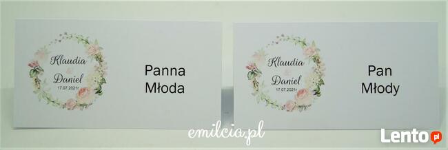 Winietki wykonane na zamówienia Ślub - Wedding