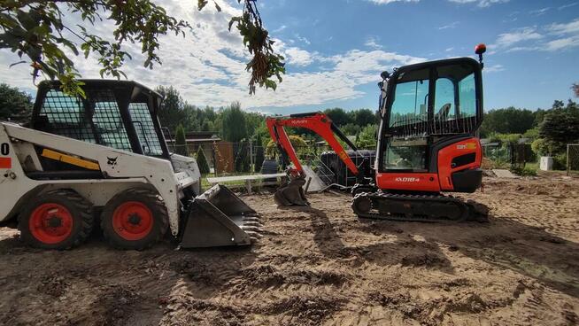 Minikoparka Miniładowarka wynajem usługi prace ziemne wykopy