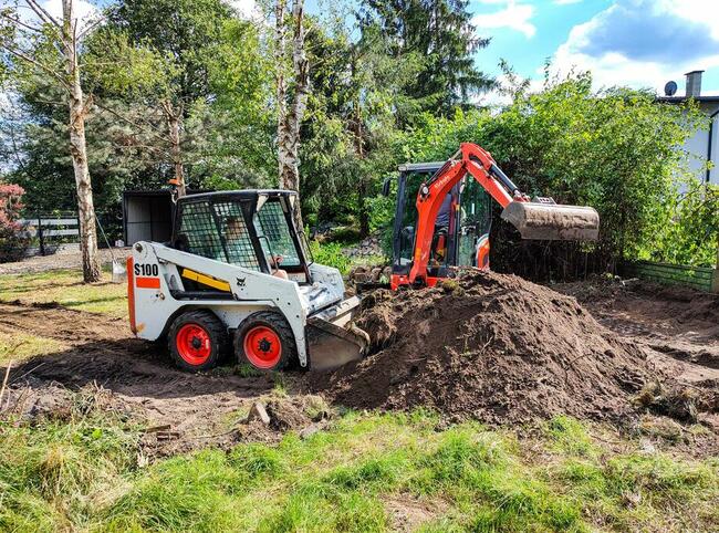 Miniładowarka Bobcat S100 S450 wynajem usługi budowa ogrody