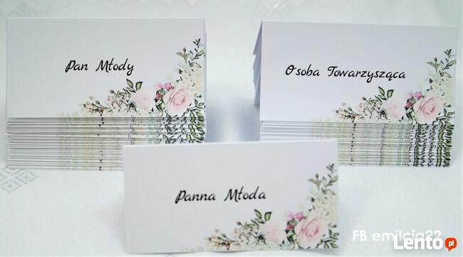 Winietki wykonane na zamówienia Ślub - Wedding