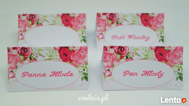 Winietki wykonane na zamówienia Ślub - Wedding