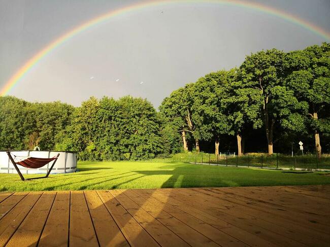 Domek z jacuzzi nad jeziorem.Mazury, balia, kominek