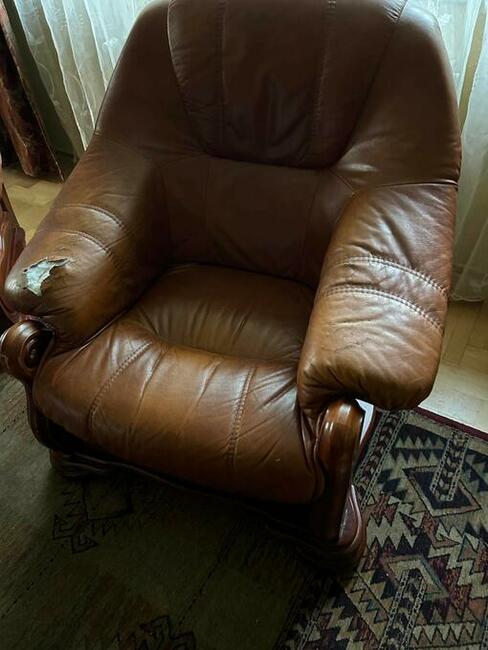 Zestaw wypoczynkowy skórzany