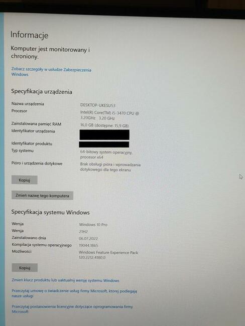 Komputer zestaw i5 4x3,2/16/500 + 120 SSD F23%