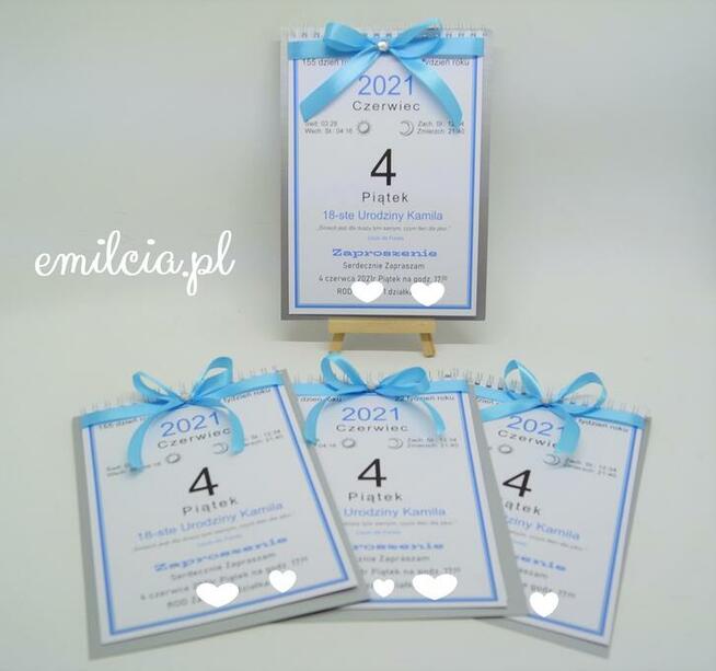 Zaproszenia + Koperta / URODZiNY, HAPPY BIRTHDAY, ROCZEK