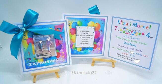 Zaproszenia + Koperta / URODZiNY, HAPPY BIRTHDAY, ROCZEK