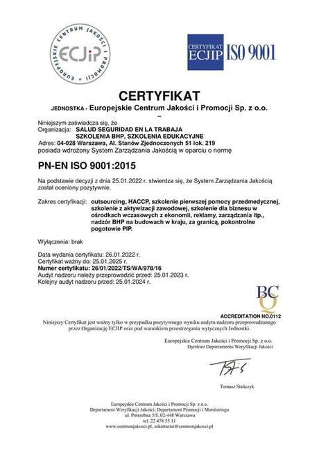 KOMPLEKSOWA OBSŁUGA BHP PPOŻ OCHRONA DOŹÓR