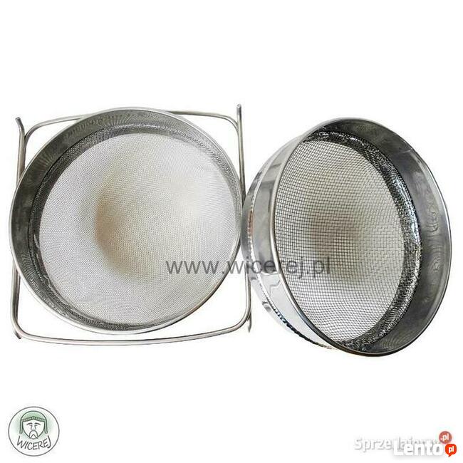 Podwójne Sito do Miodu Śr. 15cm Nierdzewne Okrągłe Wypukłe