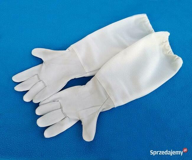 Rękawice Pszczelarskie Skórzane z Zarękawnikami Skóra Kozia