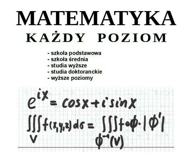 Matematyka, rozwiązywanie zadań przez Internet, każdy poziom