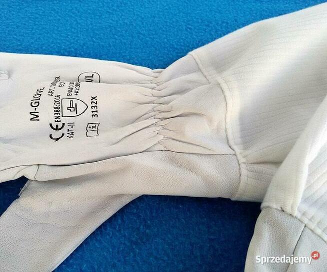 Rękawice Pszczelarskie Skórzane z Zarękawnikami Skóra Kozia