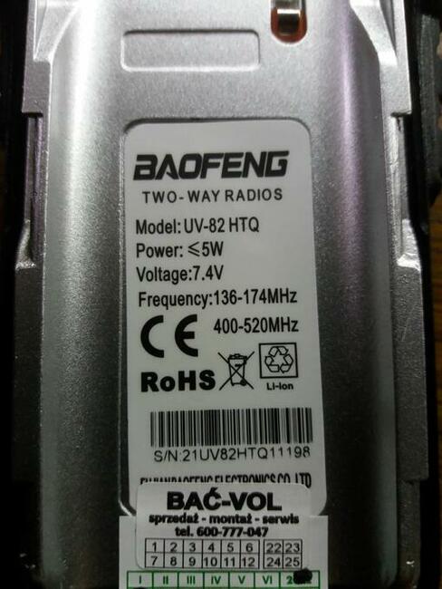 Krótkofalówka Radio Straż Policja Baofeng UV82 HTQ