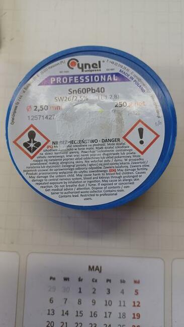 SPOIWO LUTOWNICZE 2,5MM Sn60Pb40 250g