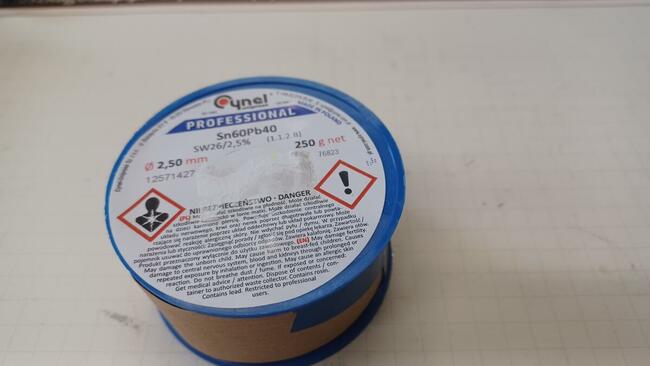 SPOIWO LUTOWNICZE 2,5MM Sn60Pb40 250g