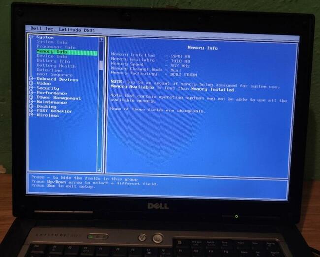 Laptop Dell Latitude D531 z RS232