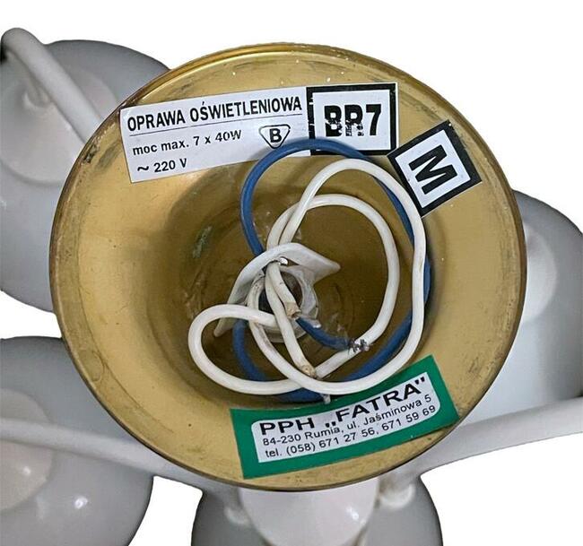 Lampa wisząca - 7 szklanych kloszy