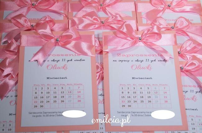 Zaproszenie z okazji 18 urodzin - Kalendarz + Koperta
