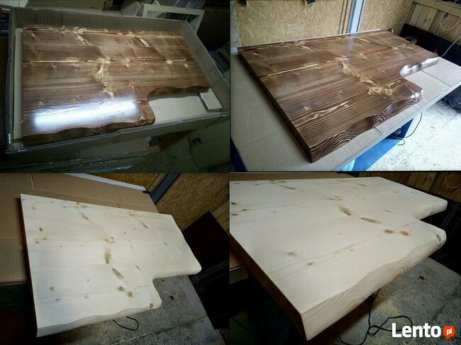 parapety drewniane półki z drewna blaty klejone stół ława