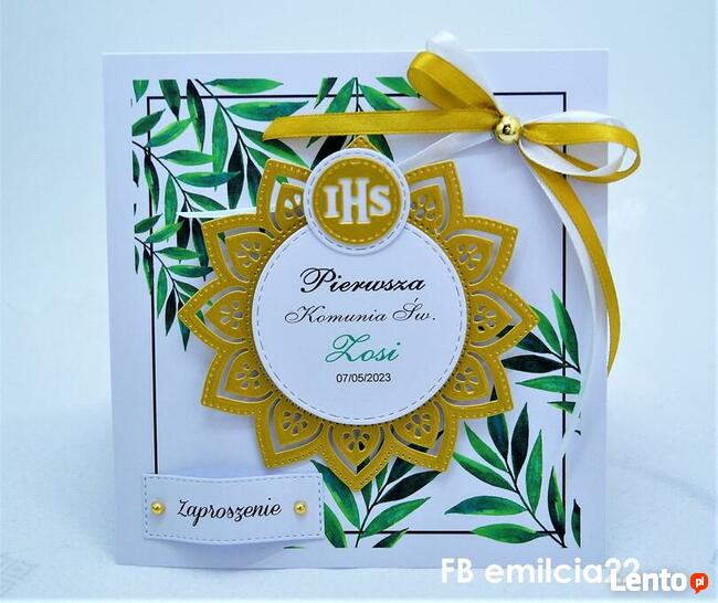 Zaproszenie z okazji I Komunii Św. spersonalizowane, koperta