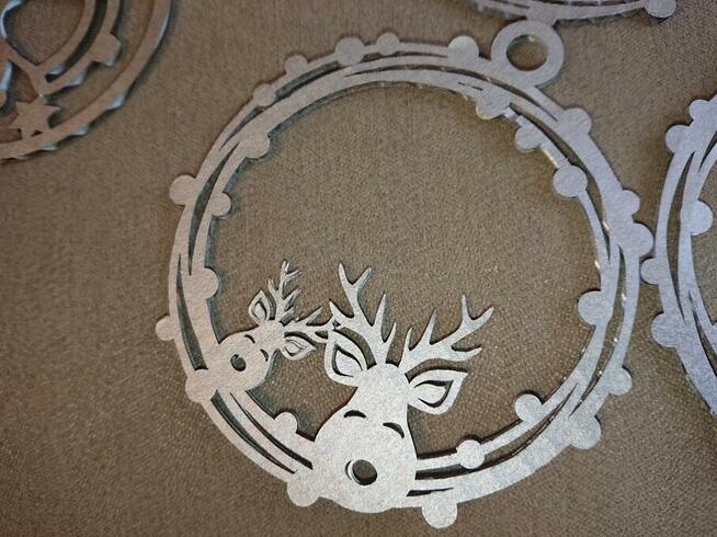 Bombka Dwa Renifery - Srebro.