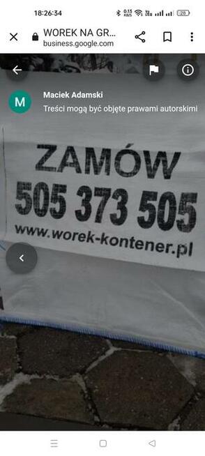 Worek na Gruz 1m3 z UM BYTOM, CHORZÓW, ZABRZE, GLIWICE,