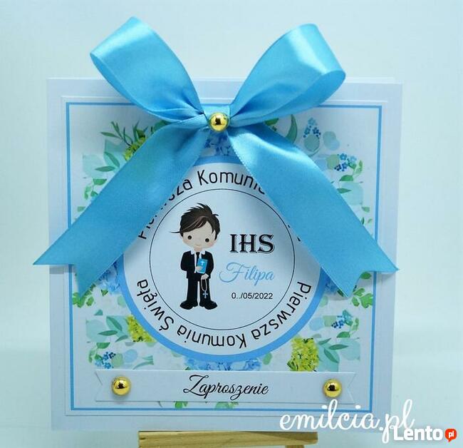 Zaproszenie z okazji I Komunii Św. spersonalizowane, koperta