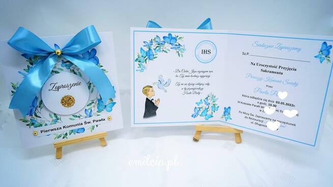 Zaproszenie z okazji I Komunii Św. spersonalizowane, koperta