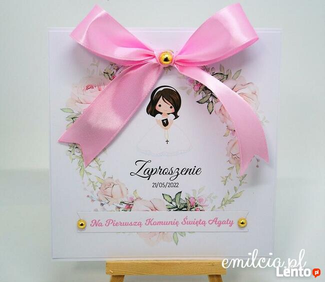 Zaproszenie z okazji I Komunii Św. spersonalizowane, koperta