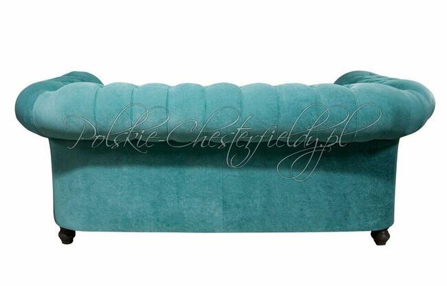 Pikowana SOFA CHESTERFIELD CANON 2,5 OS. plusz tkanina RATY
