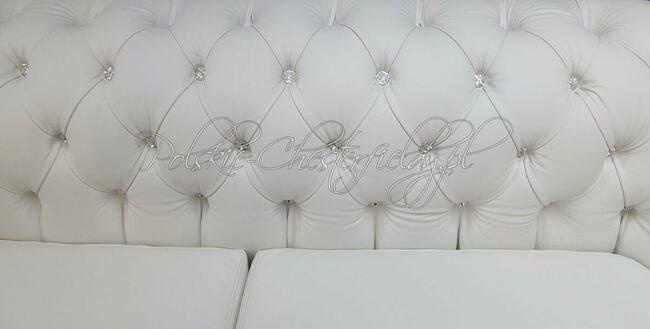 Skórzana Pikowana SOFA CHESTERFIELD CANON 2 OS. kryształki s