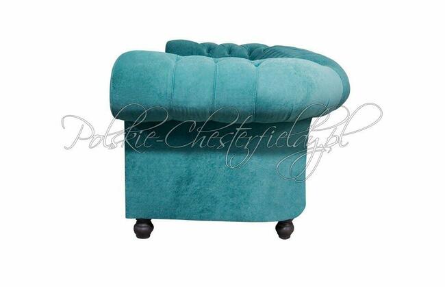 Pikowana SOFA CHESTERFIELD CANON 2,5 OS. plusz tkanina RATY