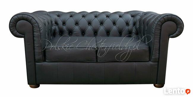 Pikowana SOFA CHESTERFIELD NORMAL 2 OS. skóra naturalna RATY