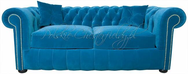 Pikowana SOFA CHESTERFIELD NORMAL 3 OS. plusz tkanina RATY