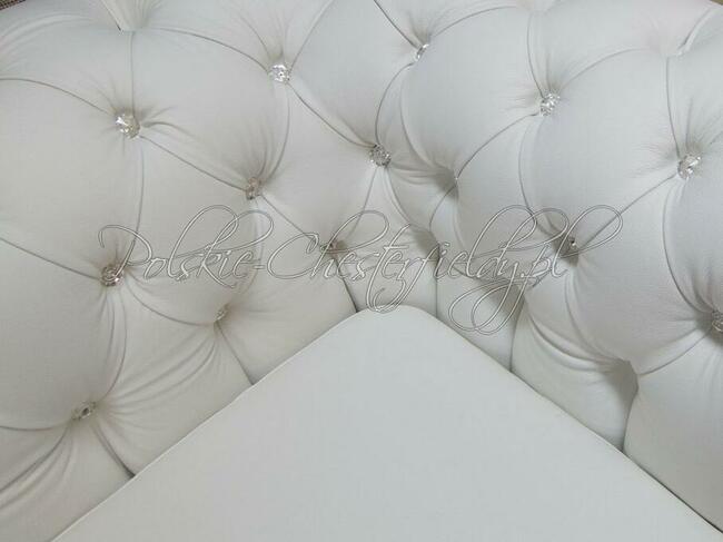 Skórzana Pikowana SOFA CHESTERFIELD CANON 2 OS. kryształki s
