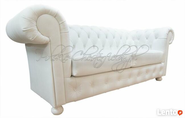 Skórzana Pikowana SOFA CHESTERFIELD CANON 2 OS. kryształki s