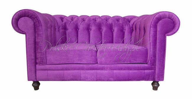 Pikowana SOFA CHESTERFIELD CANON 2 OS. plusz tkanina RATY