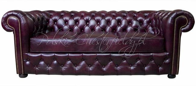 Skórzana SOFA Pikowana CHESTERFIELD NORMAL 3 OS. RATY