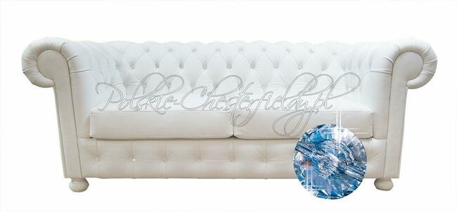 Skórzana Pikowana SOFA CHESTERFIELD CANON 2 OS. kryształki s