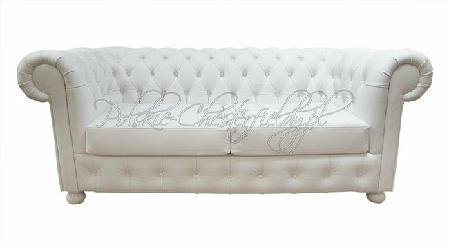 Skórzana Pikowana SOFA CHESTERFIELD CANON 2 OS. kryształki s